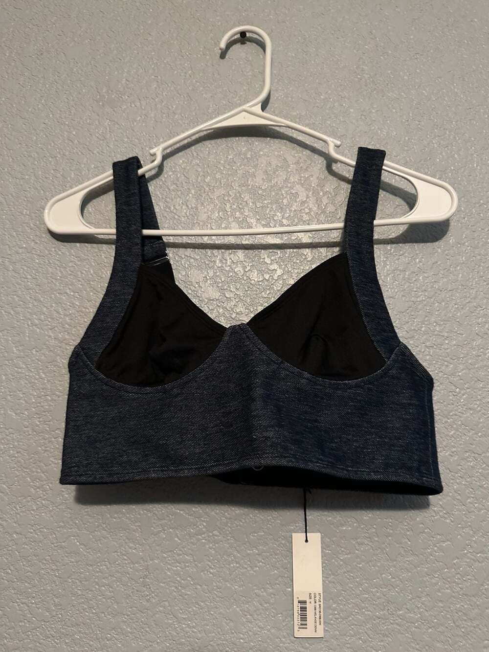 NEW Fleur Du Mal Melange Denim Bra Size M Blue